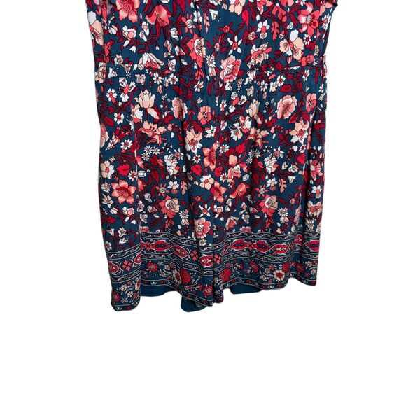 Loft Romper Women's Petite Small Sleeveless Ruffle Boho Printed Casual - Picture 3 of 8